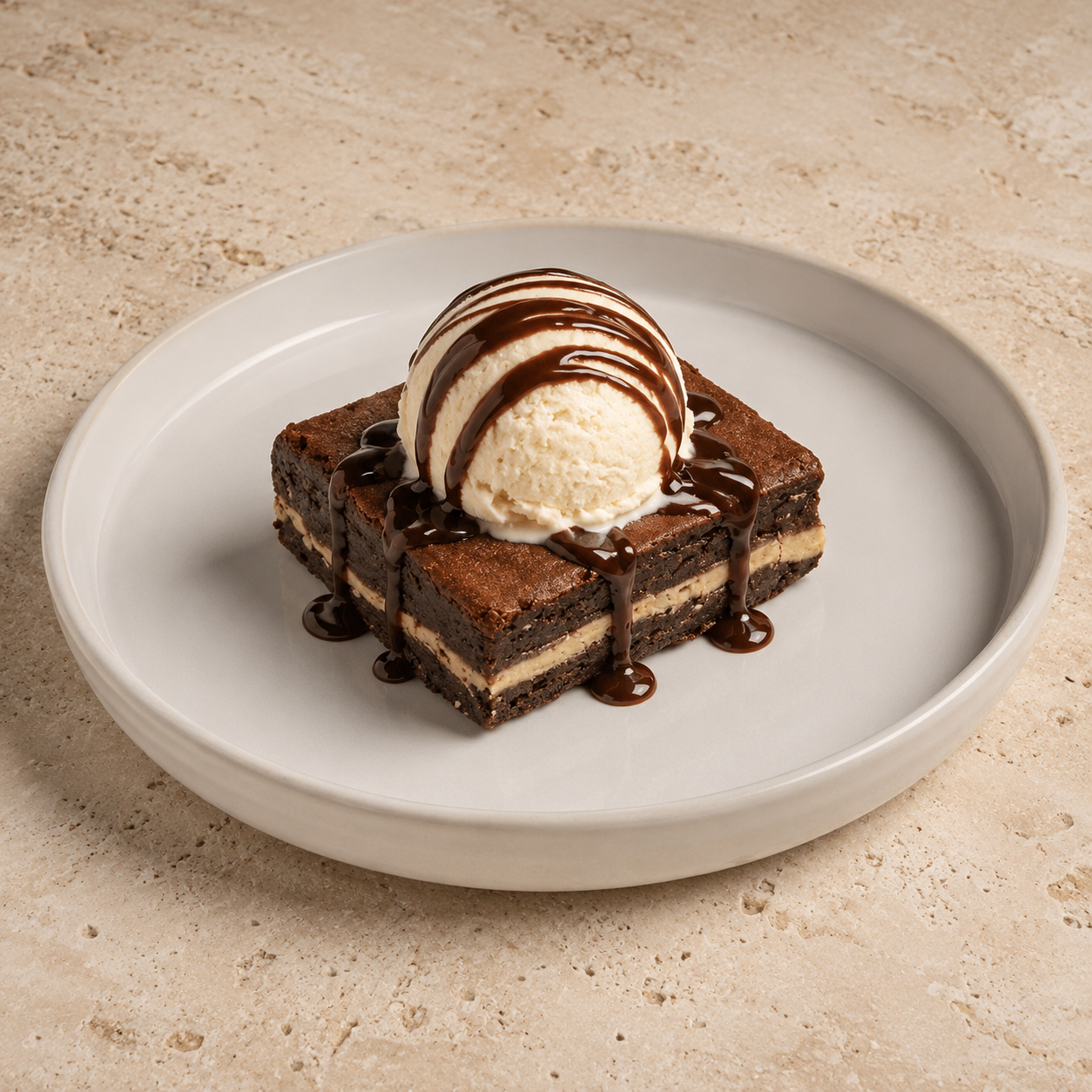 Dondurmalı Beyaz Çikolatalı Browni 